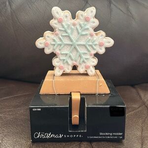 Pastel Gingerbread Snowflake Stocking Holder - Christmas Shoppe Holiday Decor